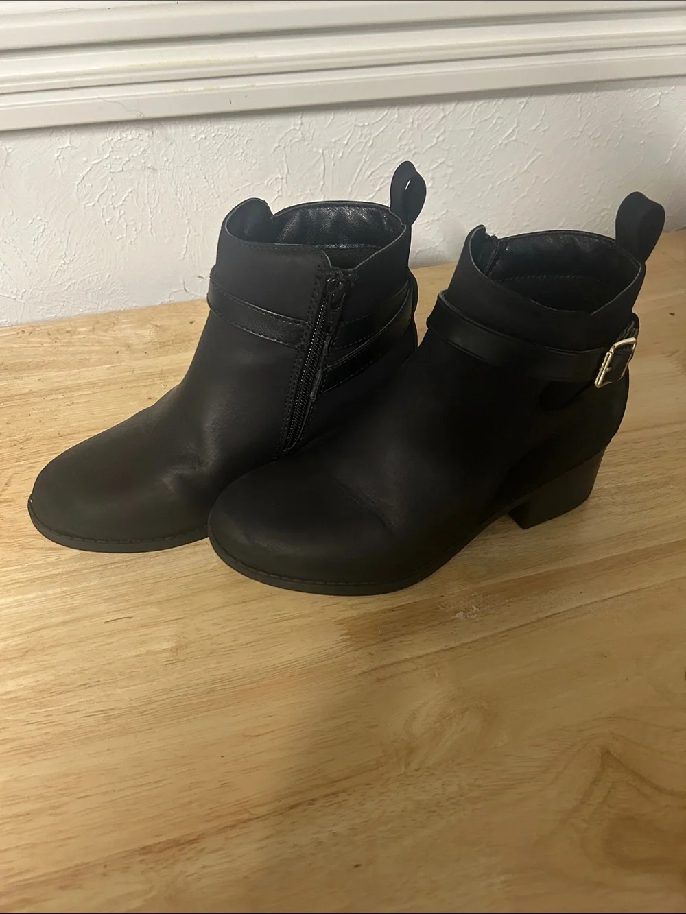 The Children's Place Black Ankle Boots with Buckle Detail
